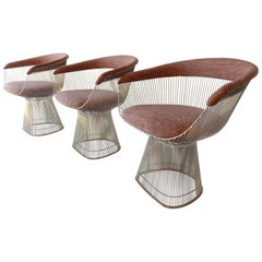 Mid-Century Modern Warren Platner for Knoll Chrome Dining Chairs