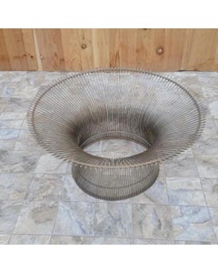 Mid Century Modern Warren Platner for Knoll Wire Base Glass Top Coffee Table