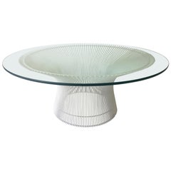 Mid-Century Modern Warren Platner for Knoll Wired Steel and Glass Coffee Table