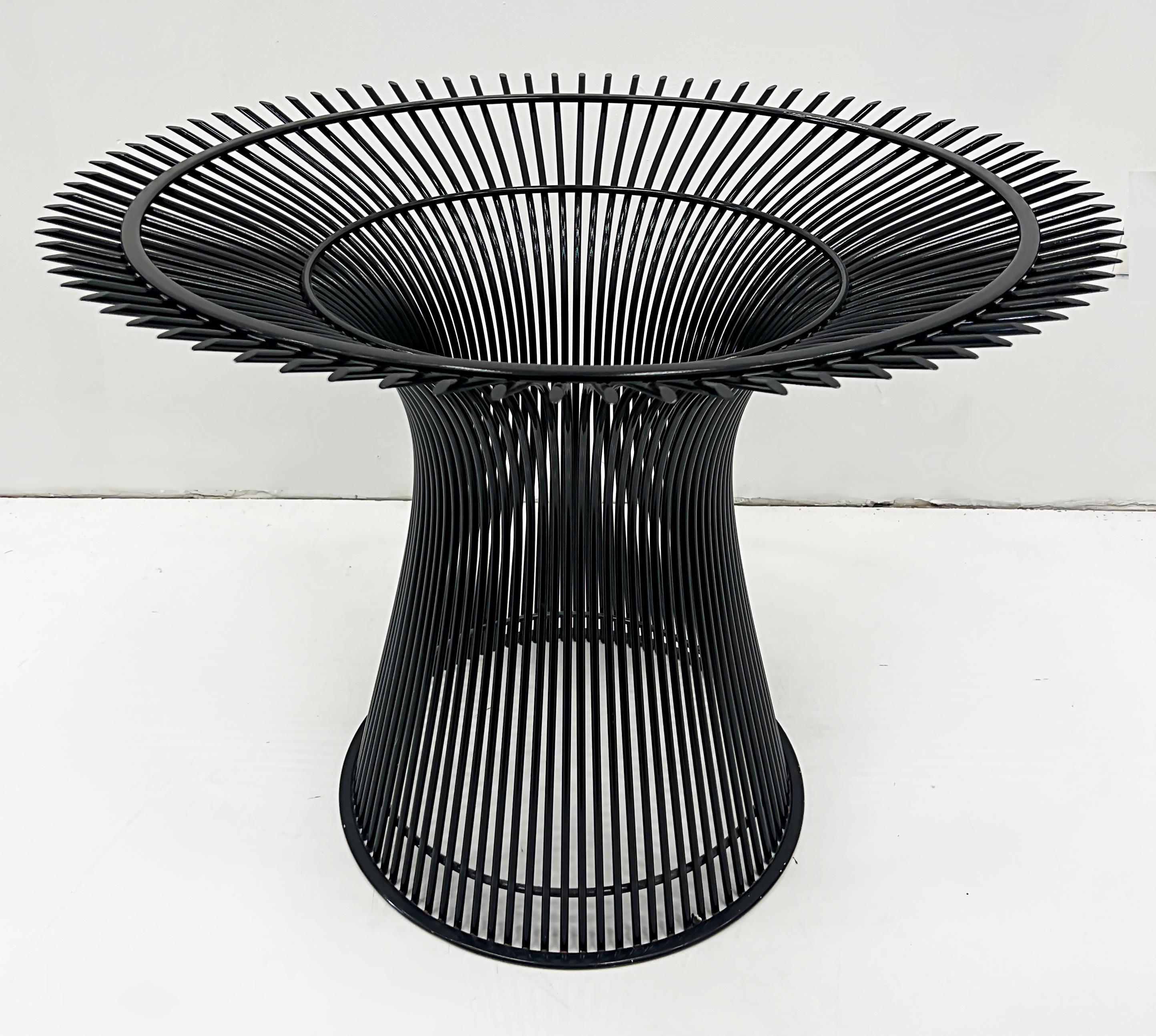 Painted Mid-Century Modern Warren Platner Knoll Steel Dining Table with Glass Top For Sale