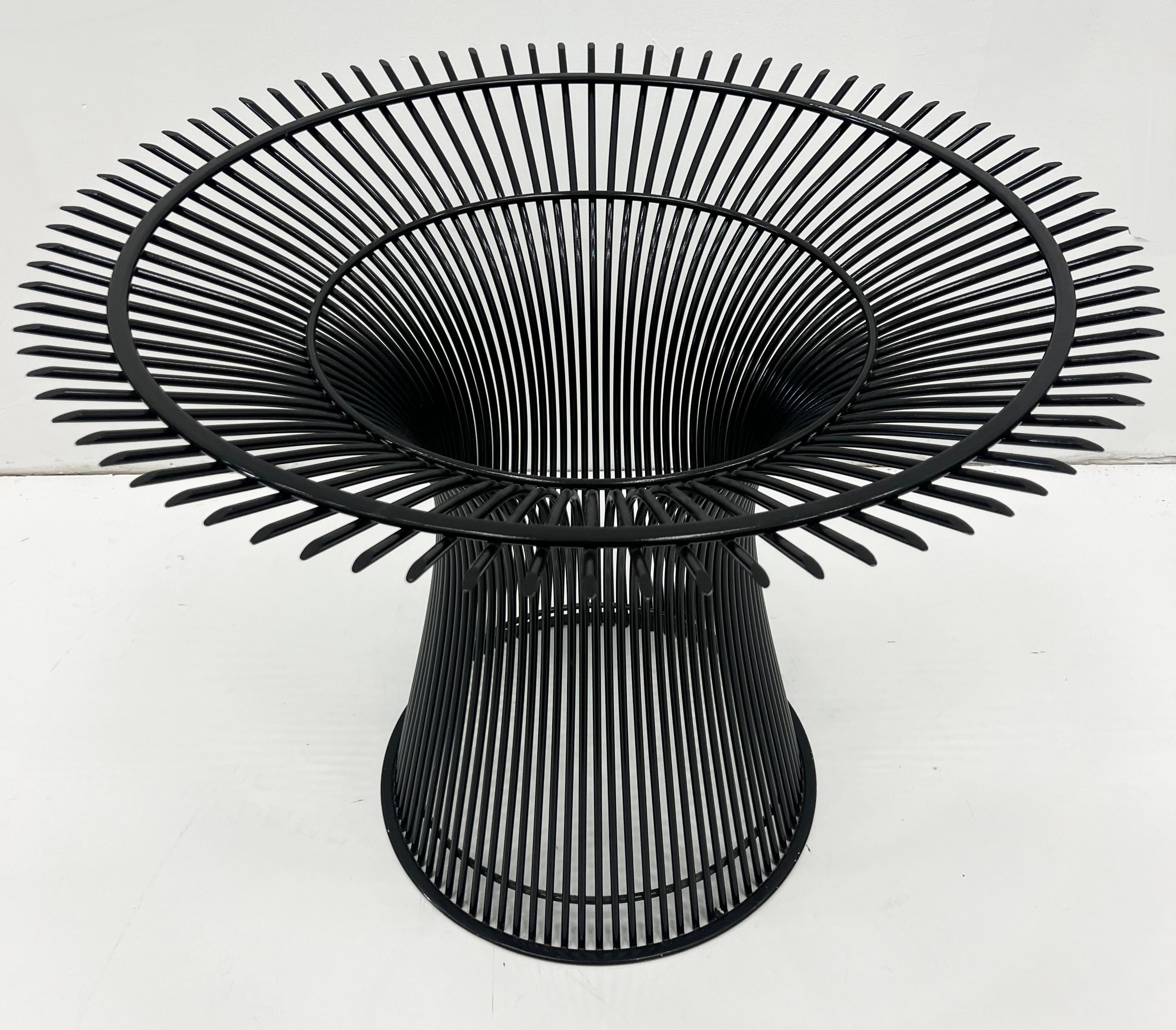 Mid-Century Modern Warren Platner Knoll Steel Dining Table with Glass Top For Sale 1