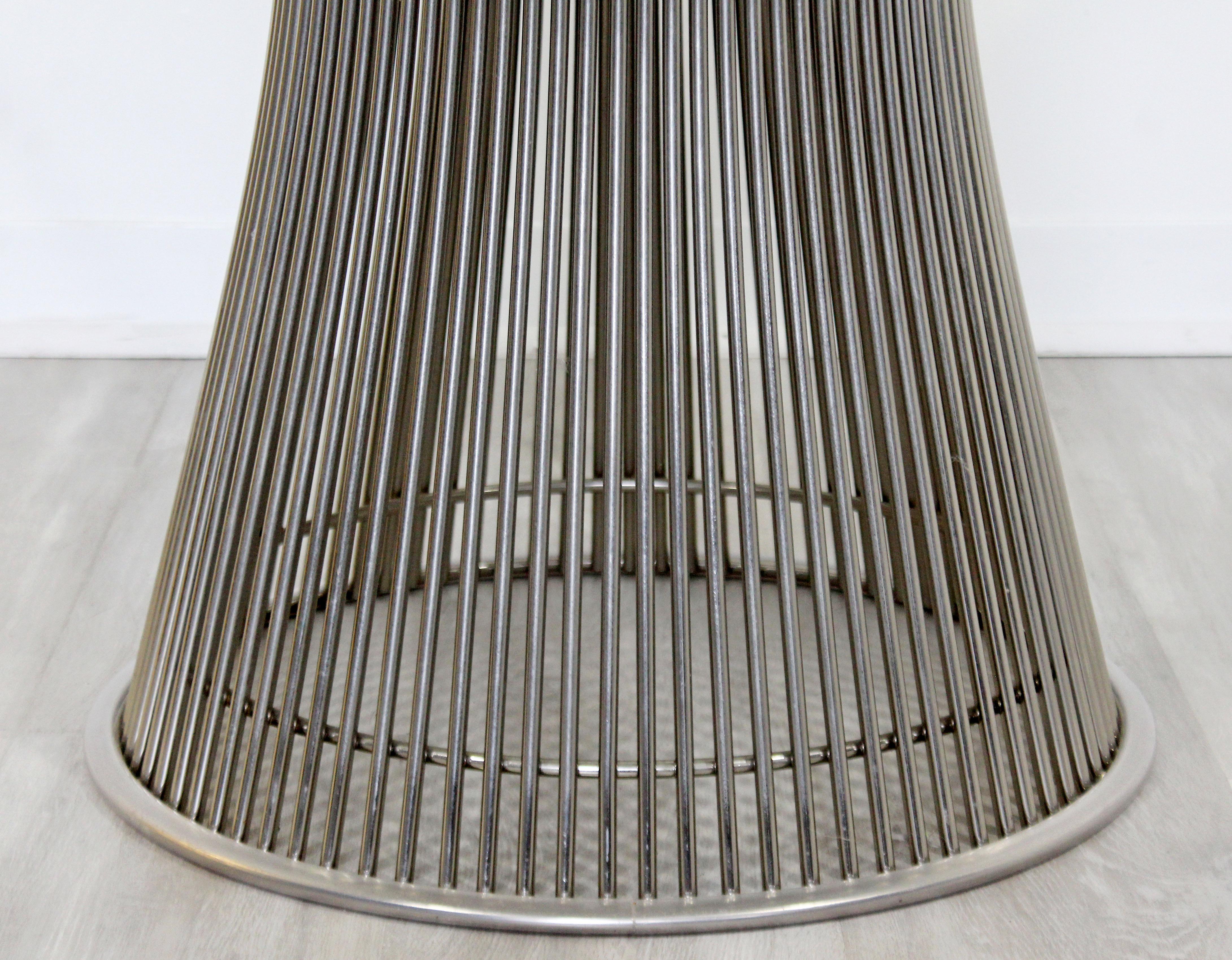 Mid-20th Century Mid-Century Modern Warren Platner Knoll Steel Wire Round Glass Dining Table