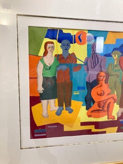 Mid-Century Modern Watercolor signed 'Leclère', 1960s