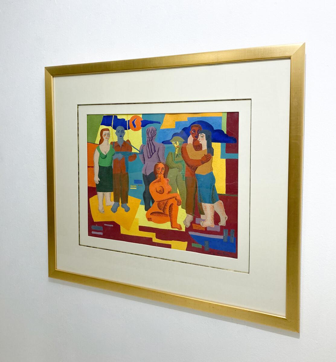 Mid-Century Modern Watercolor signed 'Leclère', 1960s For Sale 2