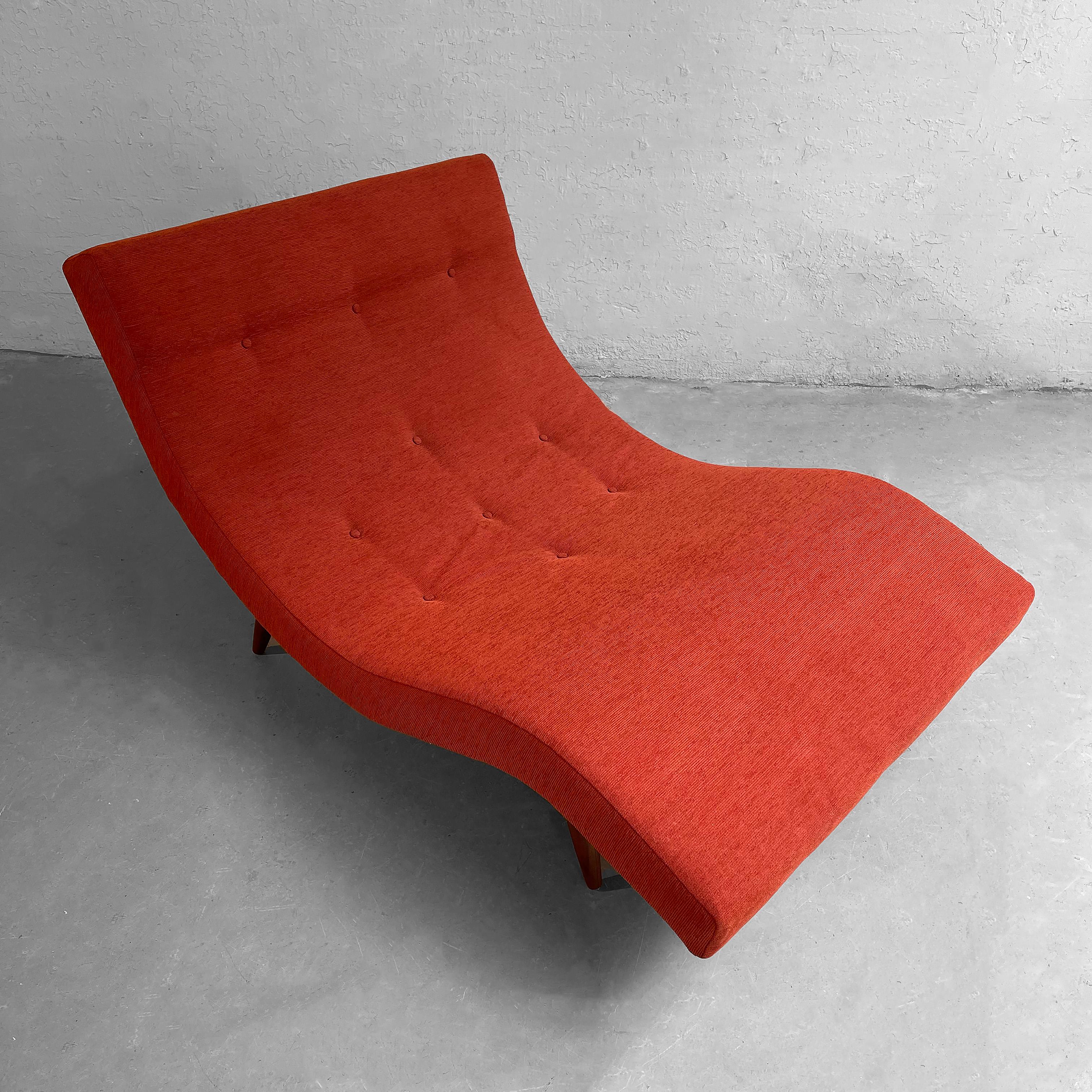Chenille Mid-Century Modern Wave Chaise Longue by Adrian Pearsall
