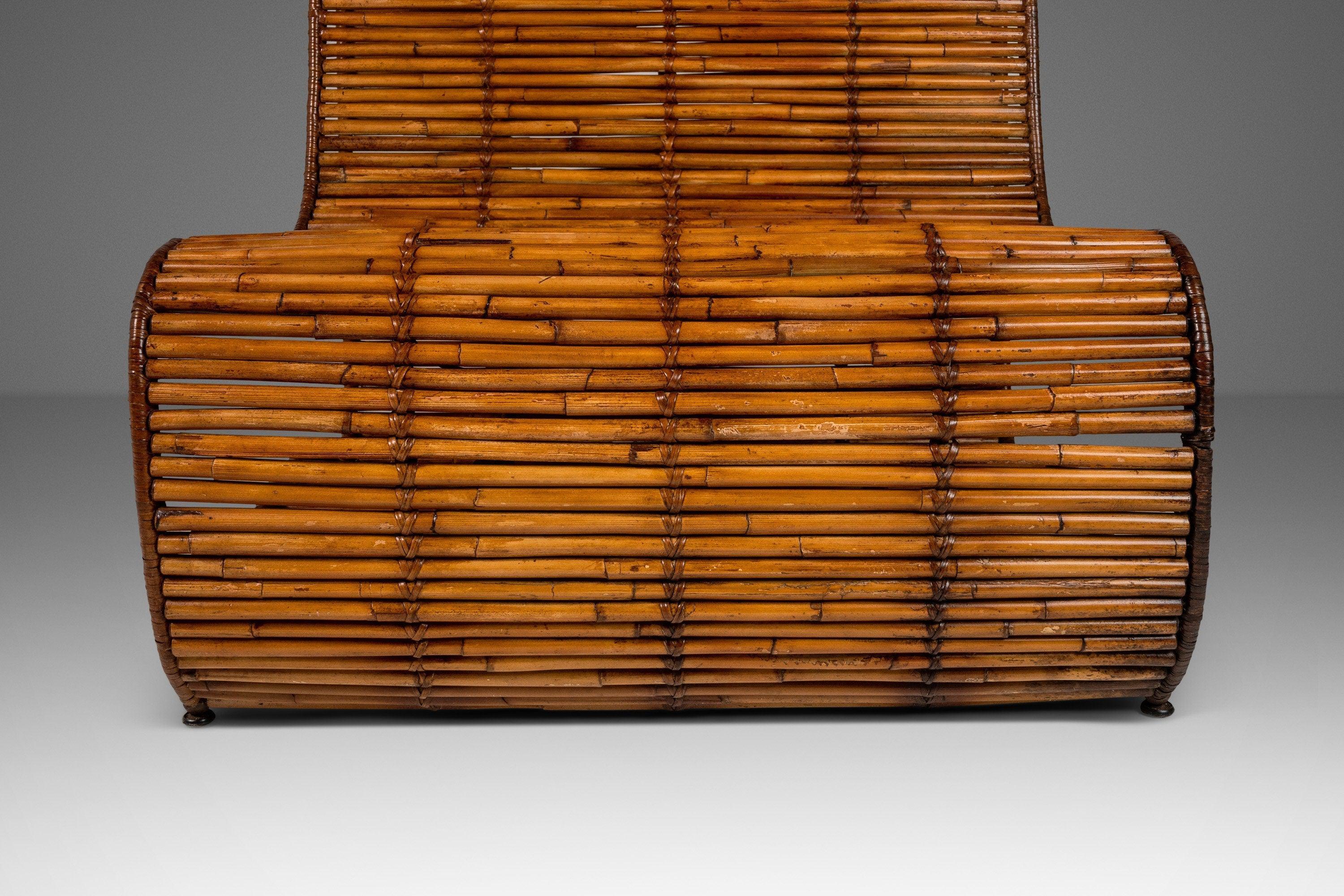 Fauteuil de salon Wave en bambou, de style moderne du milieu du siècle dernier, par Danny Ho Fong Bon état - En vente à Deland, FL