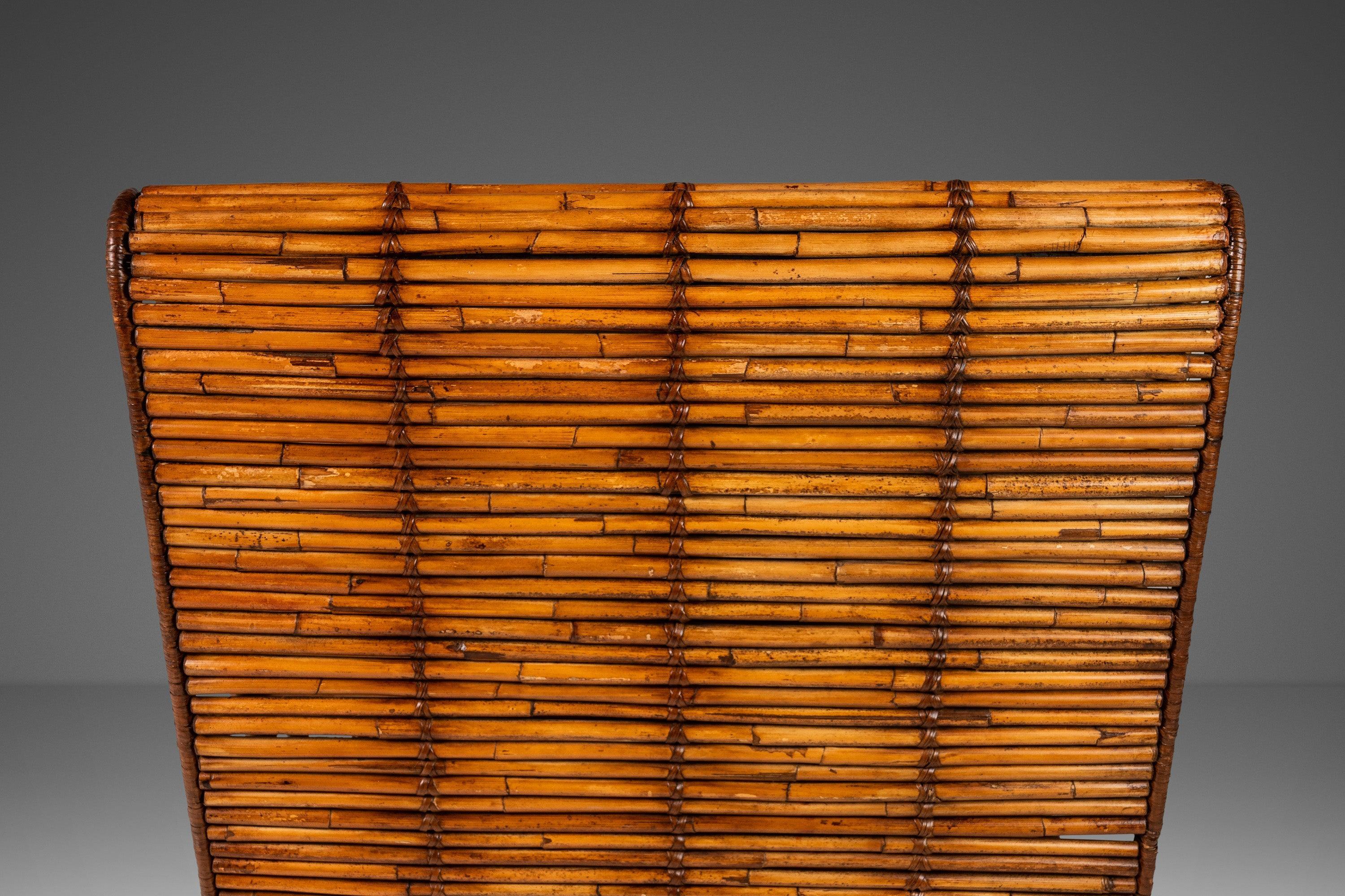 Fauteuil de salon Wave en bambou, de style moderne du milieu du siècle dernier, par Danny Ho Fong en vente 1