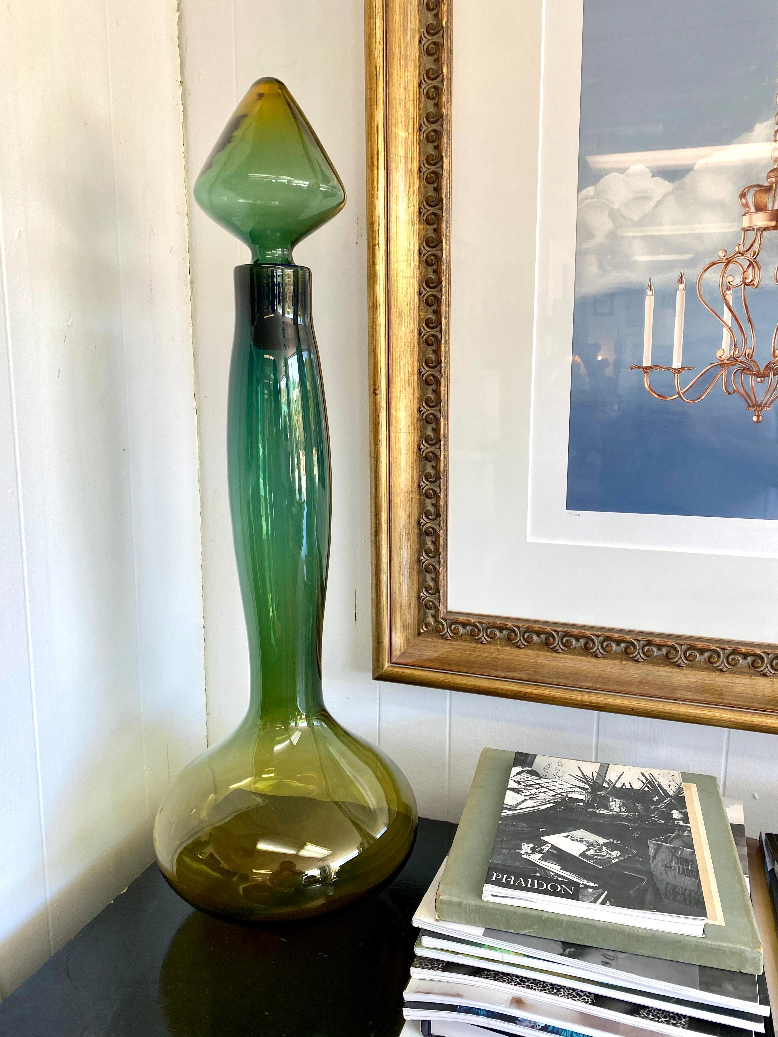 Mid-Century Modern Wayne Husted Glass Decanter for Blenko In Good Condition In San Antonio, TX