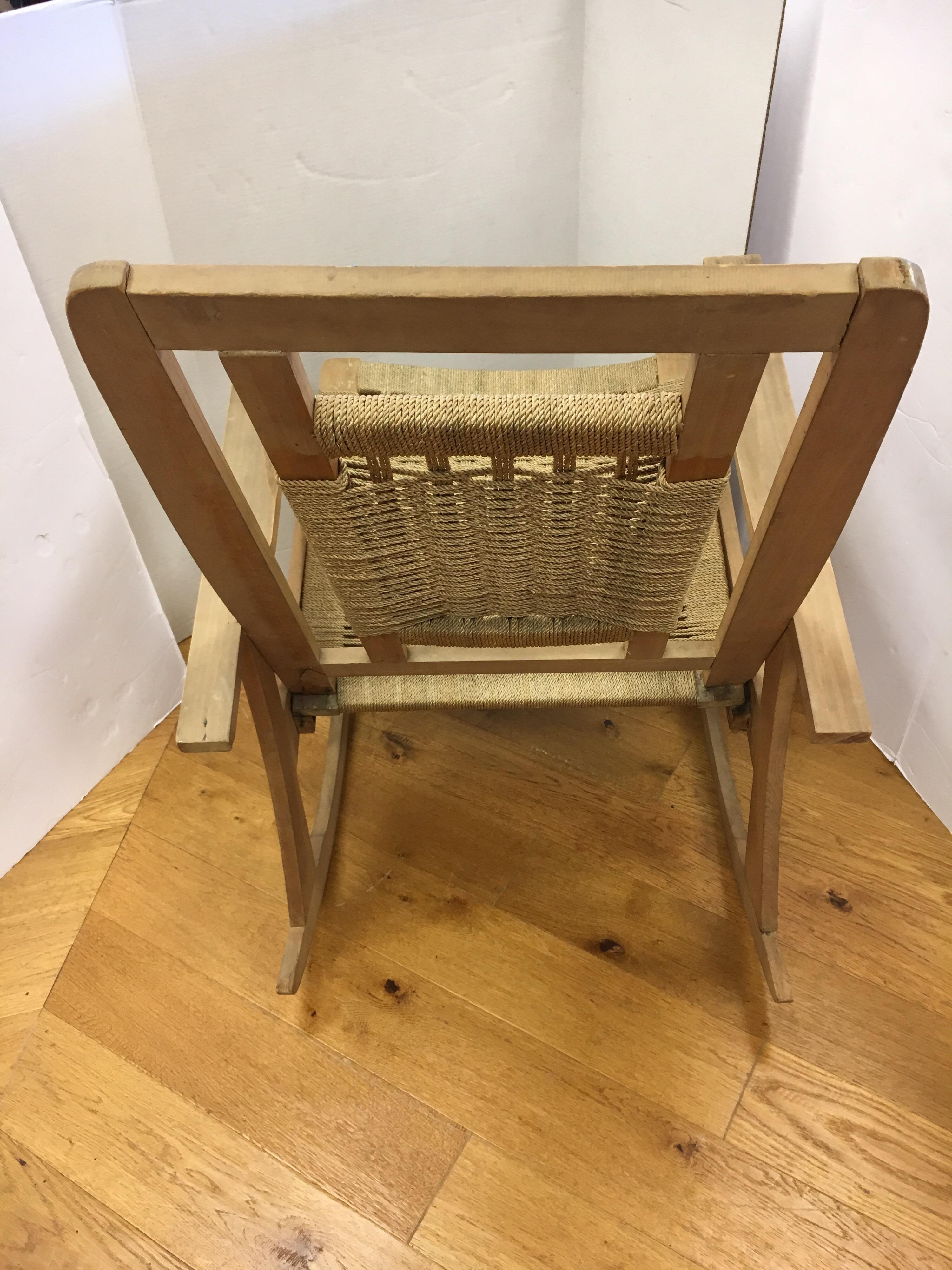 Mid-Century Modern  Rope Rocking Chair Rocker 9