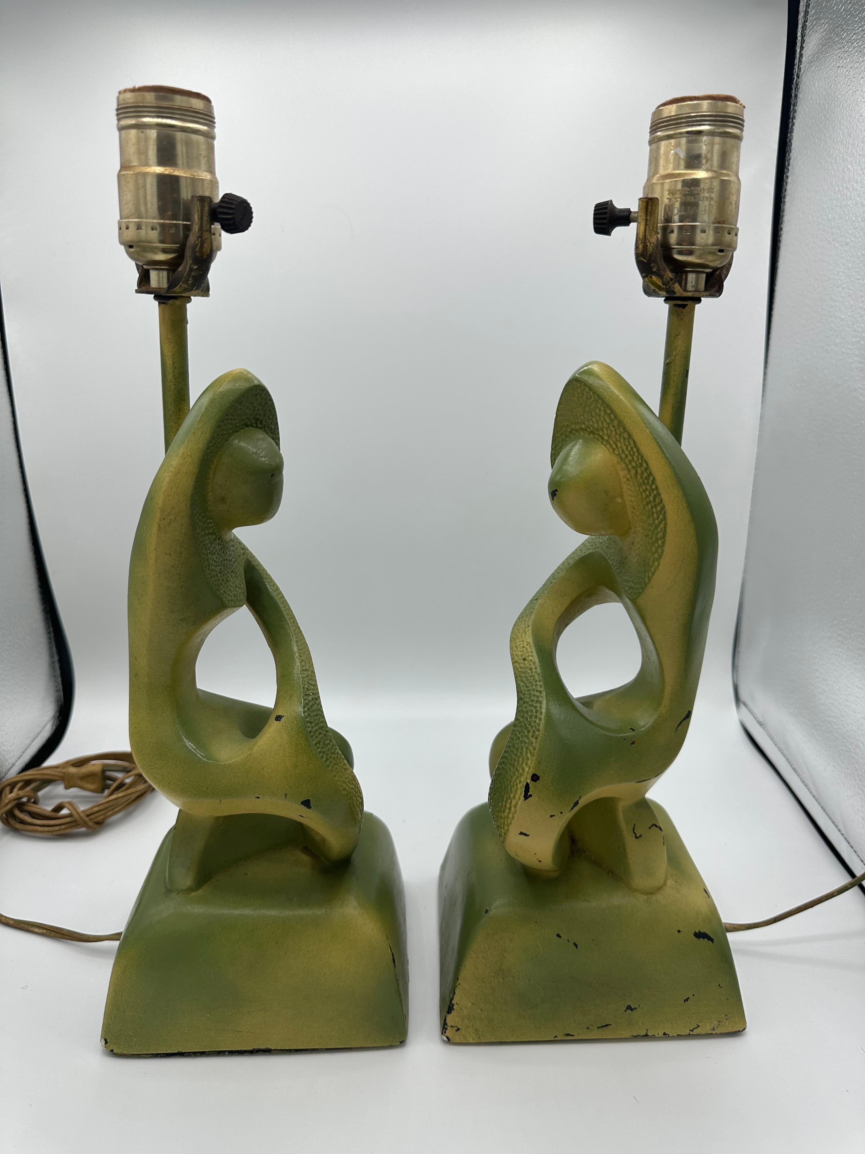 Mid-Century Modern Mid Century Modern Weinberg Style Pair of Lamps by Faip For Sale