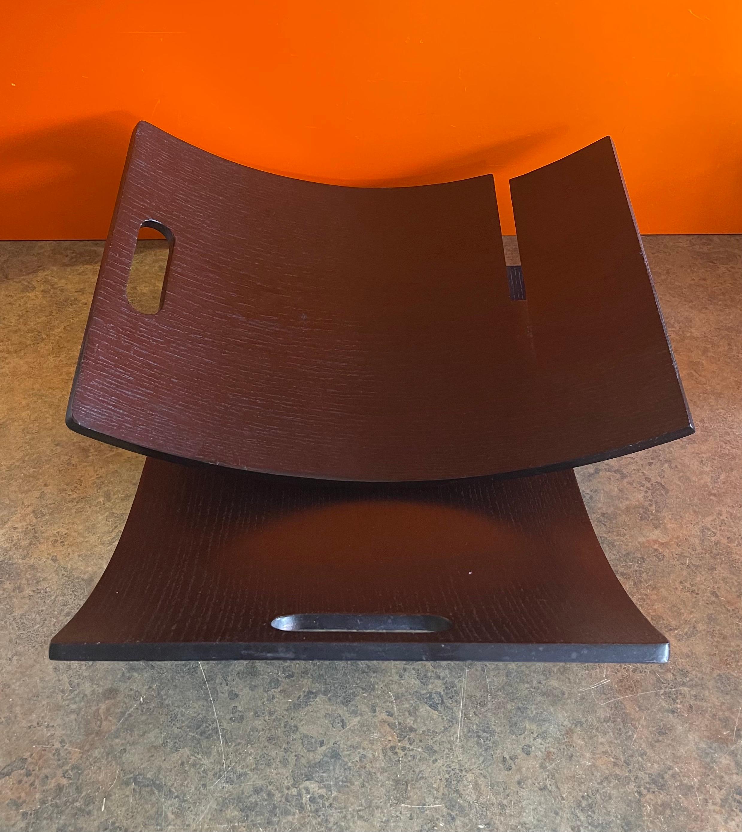 Mid-Century Modern Wenge Folding Magazine Rack For Sale 6