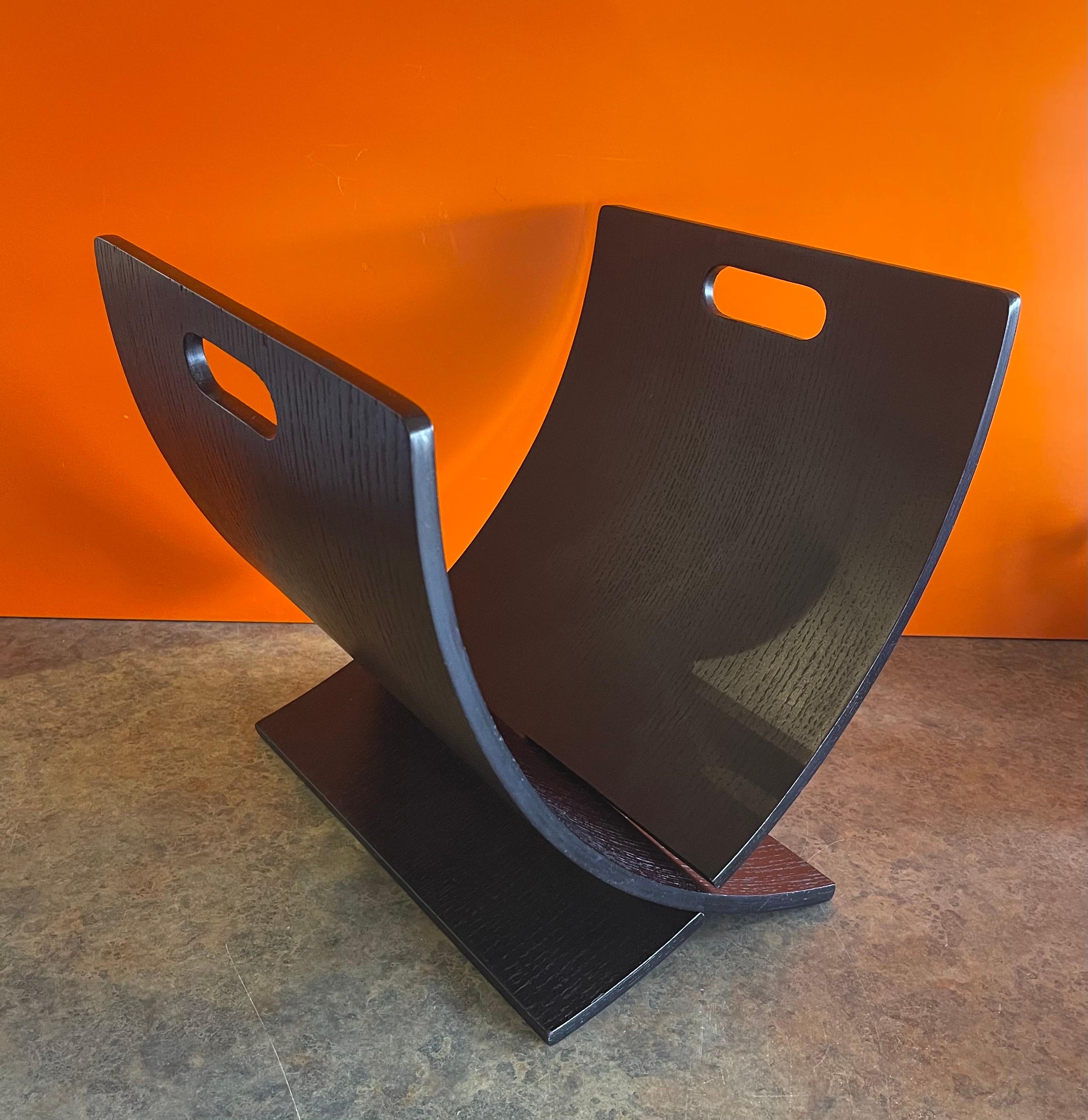 American Mid-Century Modern Wenge Folding Magazine Rack For Sale