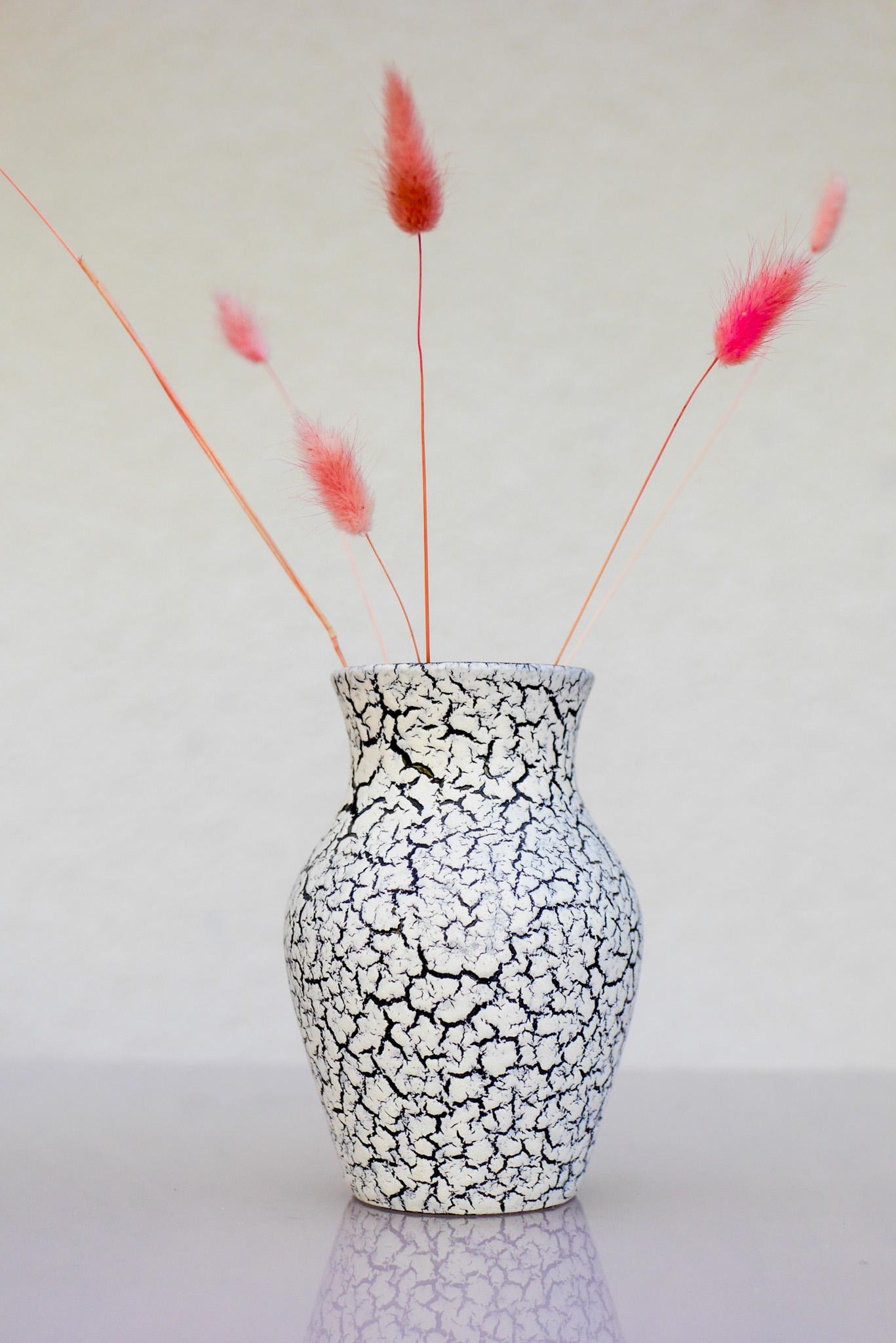 Mid-century modern West German Craquele pottery vases by Jasba, 1970s For Sale 4