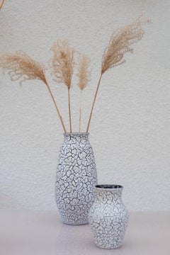 Moderne Vasen aus westdeutscher Craquele-Keramik von Jasba, 1970er Jahre, Mitte des Jahrhunderts