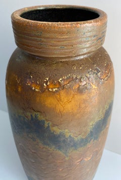 Mid-Century Modern West German Fat Lava Studio Pottery Vase, No. 553-38, Brown