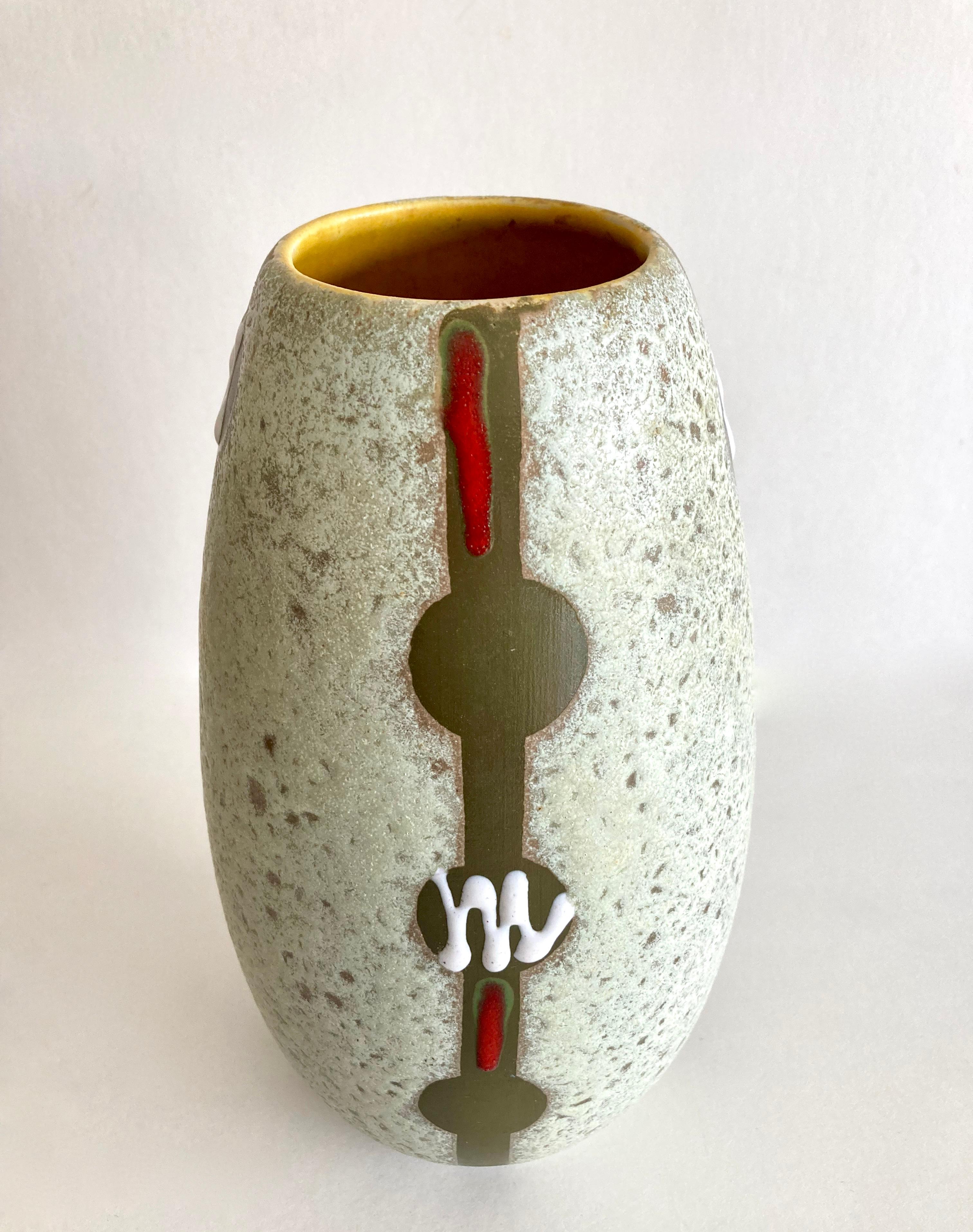 Pottery Mid-Century Modern West German Fat Lava Vase by Jasba Keramik For Sale