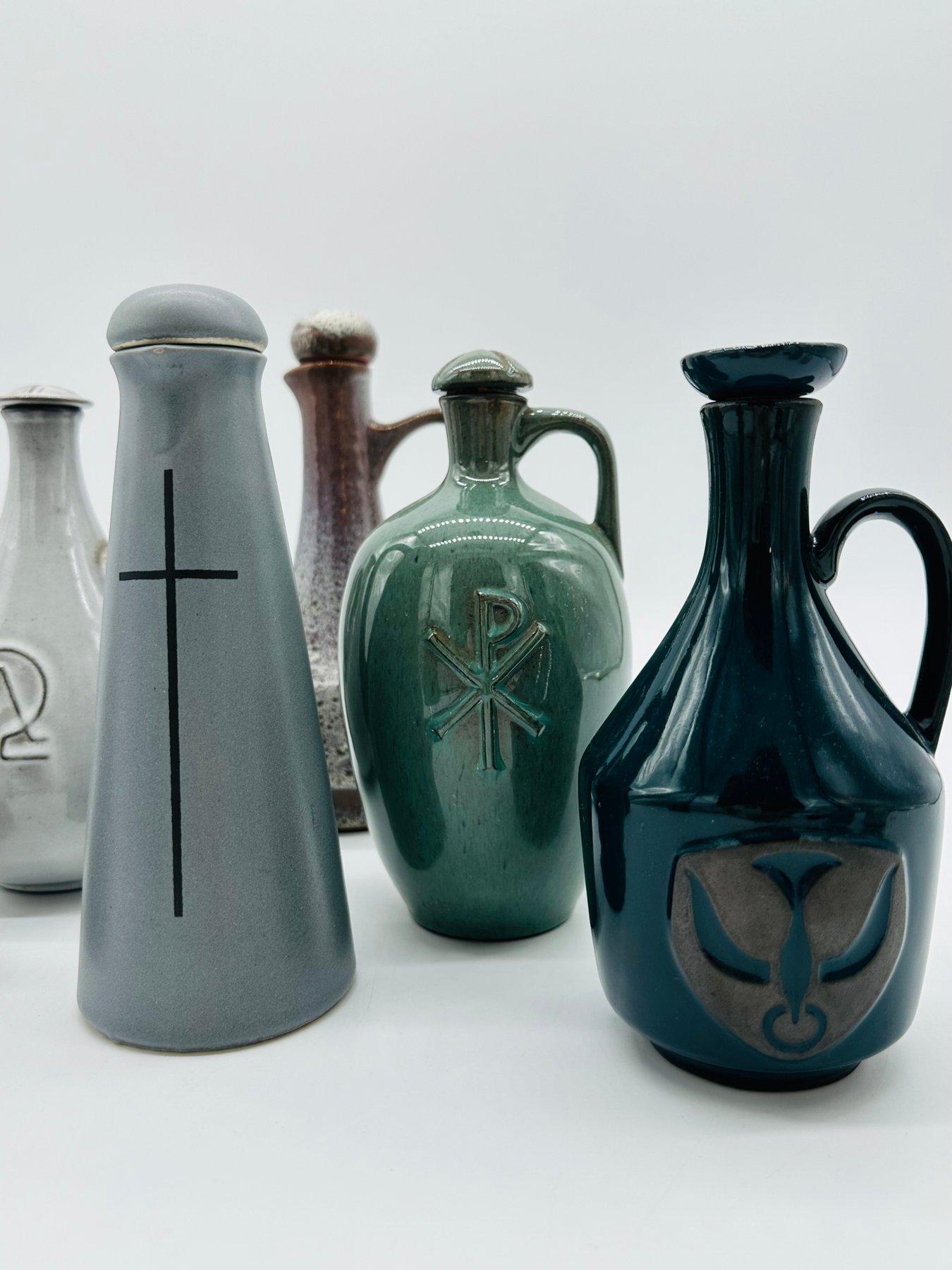 Vaschette per l'acqua santa della Germania Occidentale moderna di metà secolo, Laach, Ulmer, Set di 9 in vendita 1