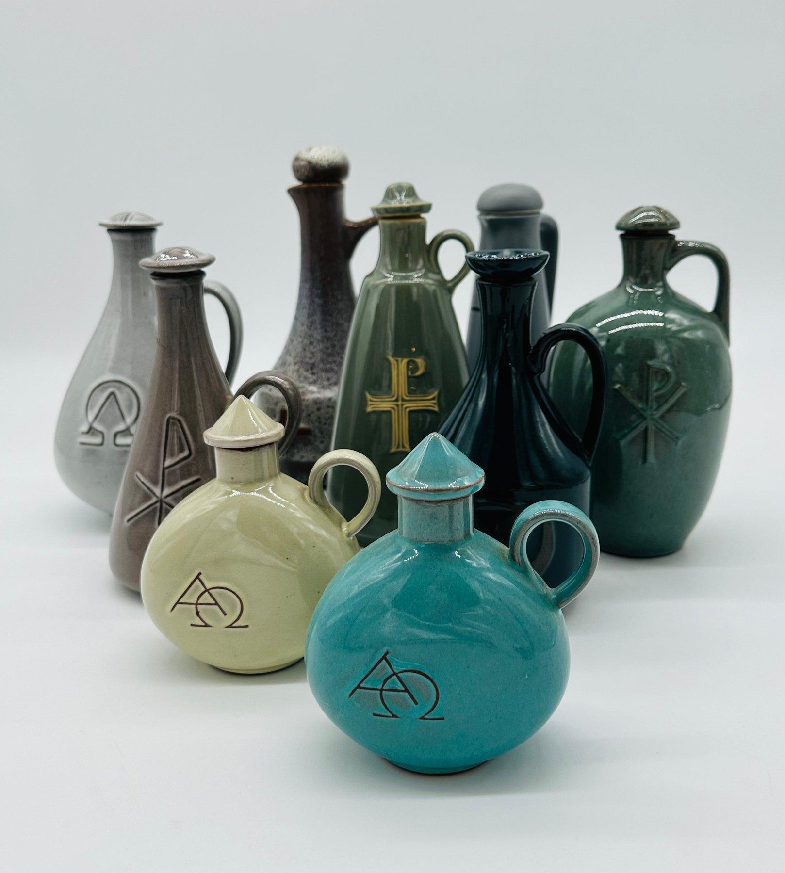 Vaschette per l'acqua santa della Germania Occidentale moderna di metà secolo, Laach, Ulmer, Set di 9 in vendita 2
