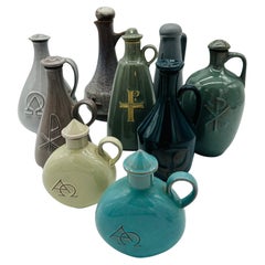 Vaschette per l'acqua santa della Germania Occidentale moderna di metà secolo, Laach, Ulmer, Set di 9