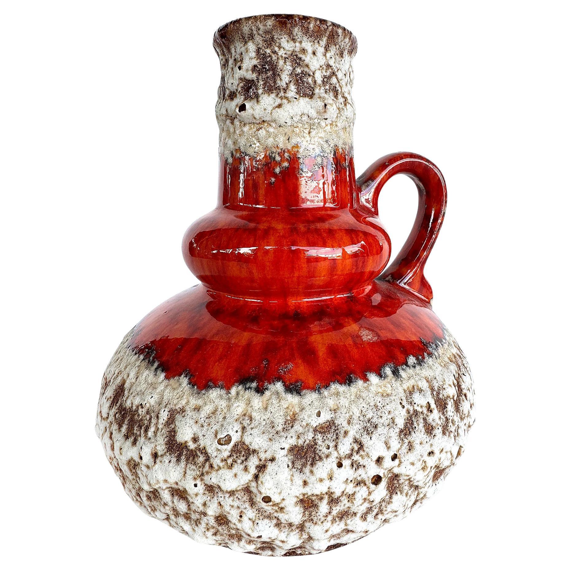 Mid-century Modern West German Jopeko "Fat Lava" Vase, Pottery For Sale