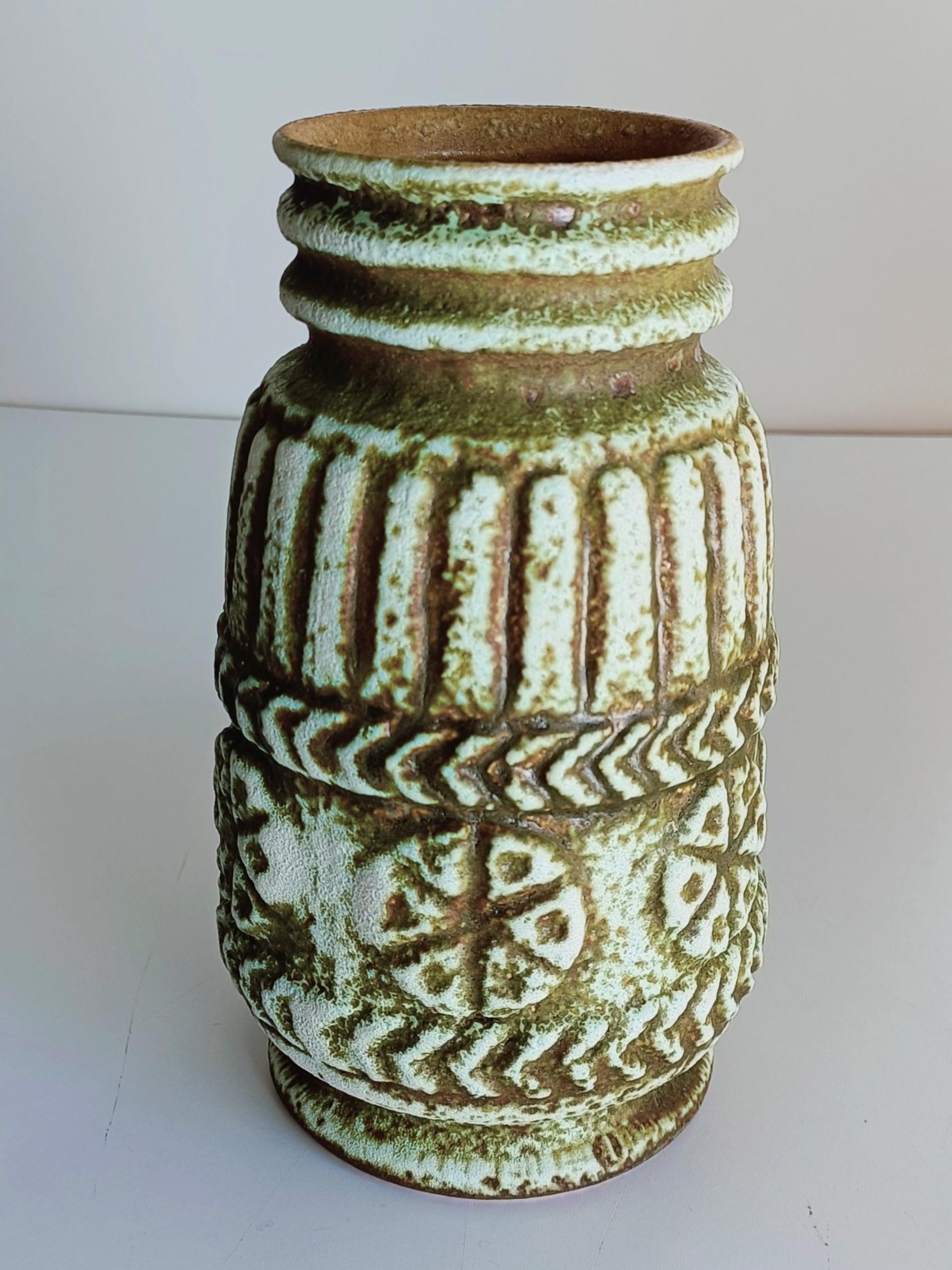 Mid Century Modern West Germany Art Pottery Set of Signed Ceramic Vases 12