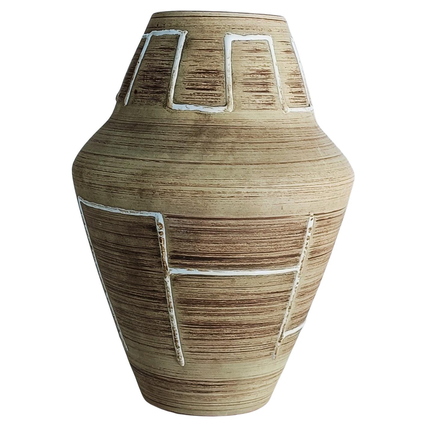 Mid Century Modern West Germany Art Pottery Set of Signed Ceramic Vases 1