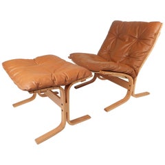Mid-Century Modern Westnofa Lounge Chair and Ottoman