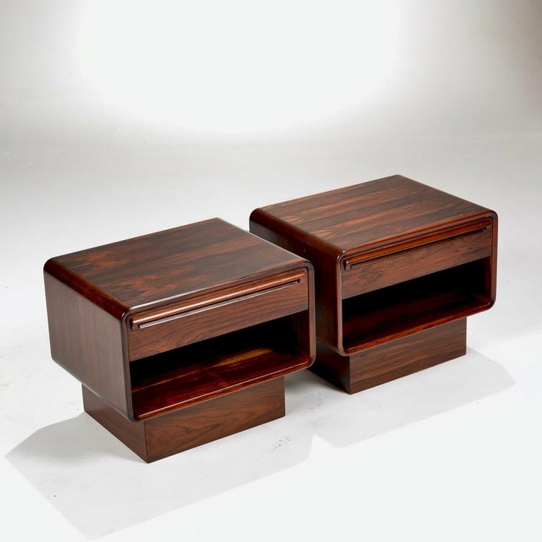 Mid Century Modern Westnofa Rosewood Nightstands Set Of 2 For Sale At 1stdibs