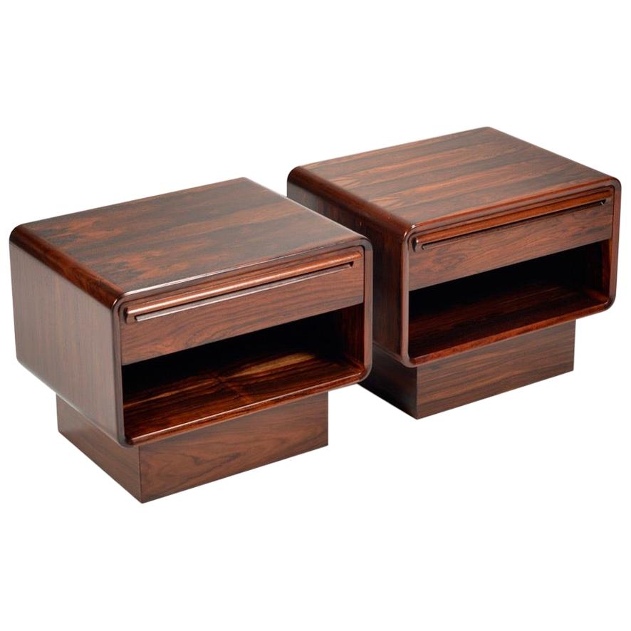 Mid-Century Modern Westnofa Rosewood Nightstands, Set of 2