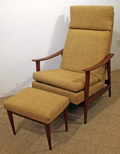 Mid-Century Modern Westnofa Teak Verstellbarer Loungesessel und Ottomane