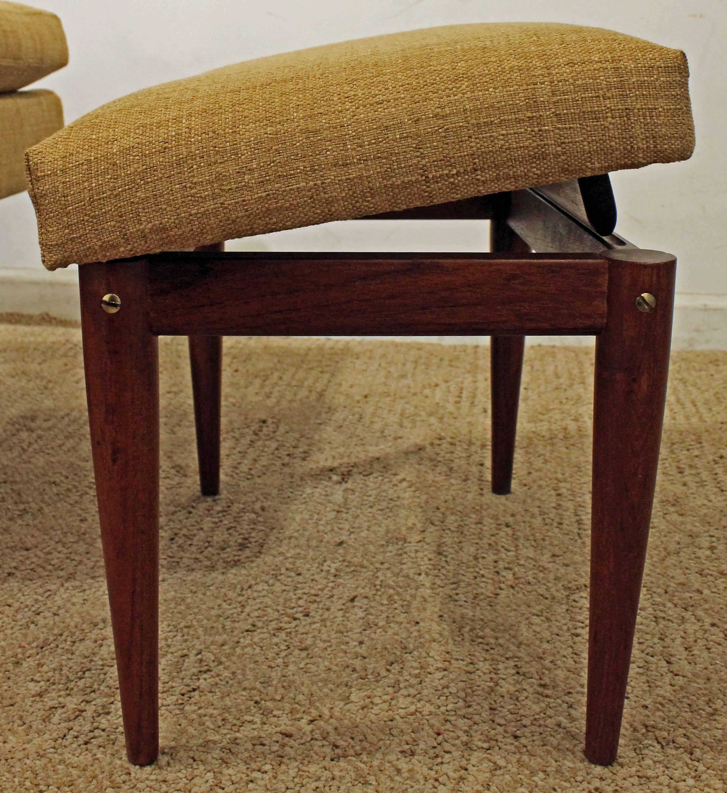 Mid-Century Modern Westnofa Teak Adjustable Lounge Chair and Ottoman 1