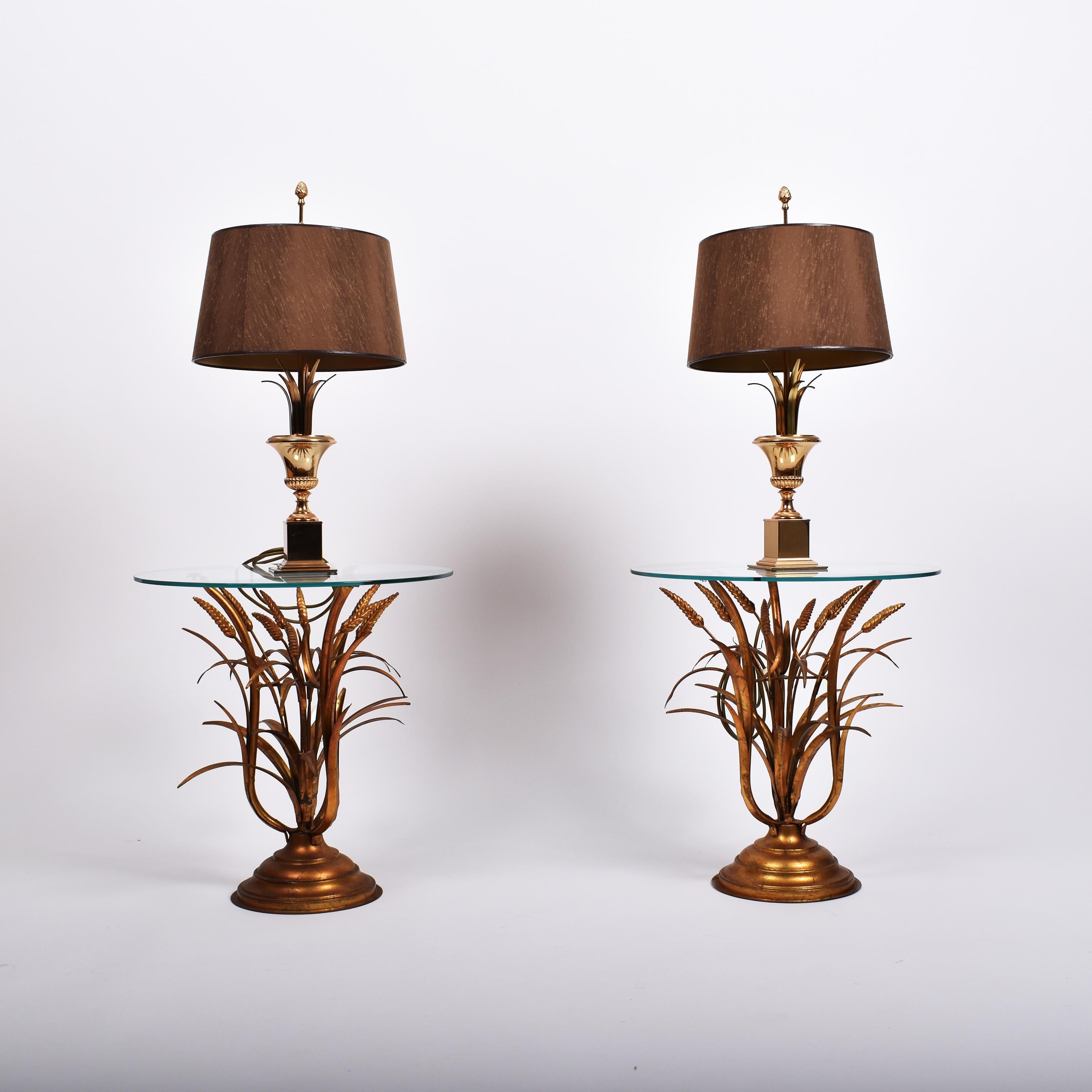 Mid-Century Modern Wheat Gilt Side Tables Set, by Hans Kögl, Germany, 1970 For Sale 7