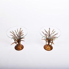 Mid-Century Modern Wheat Gilt Side Tables Set, by Hans Kögl, Germany, 1970
