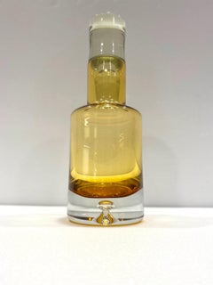 Mid-Century Modern Whiskey Decanter in Blown Yellow Glass, Scandinavia c 1970s