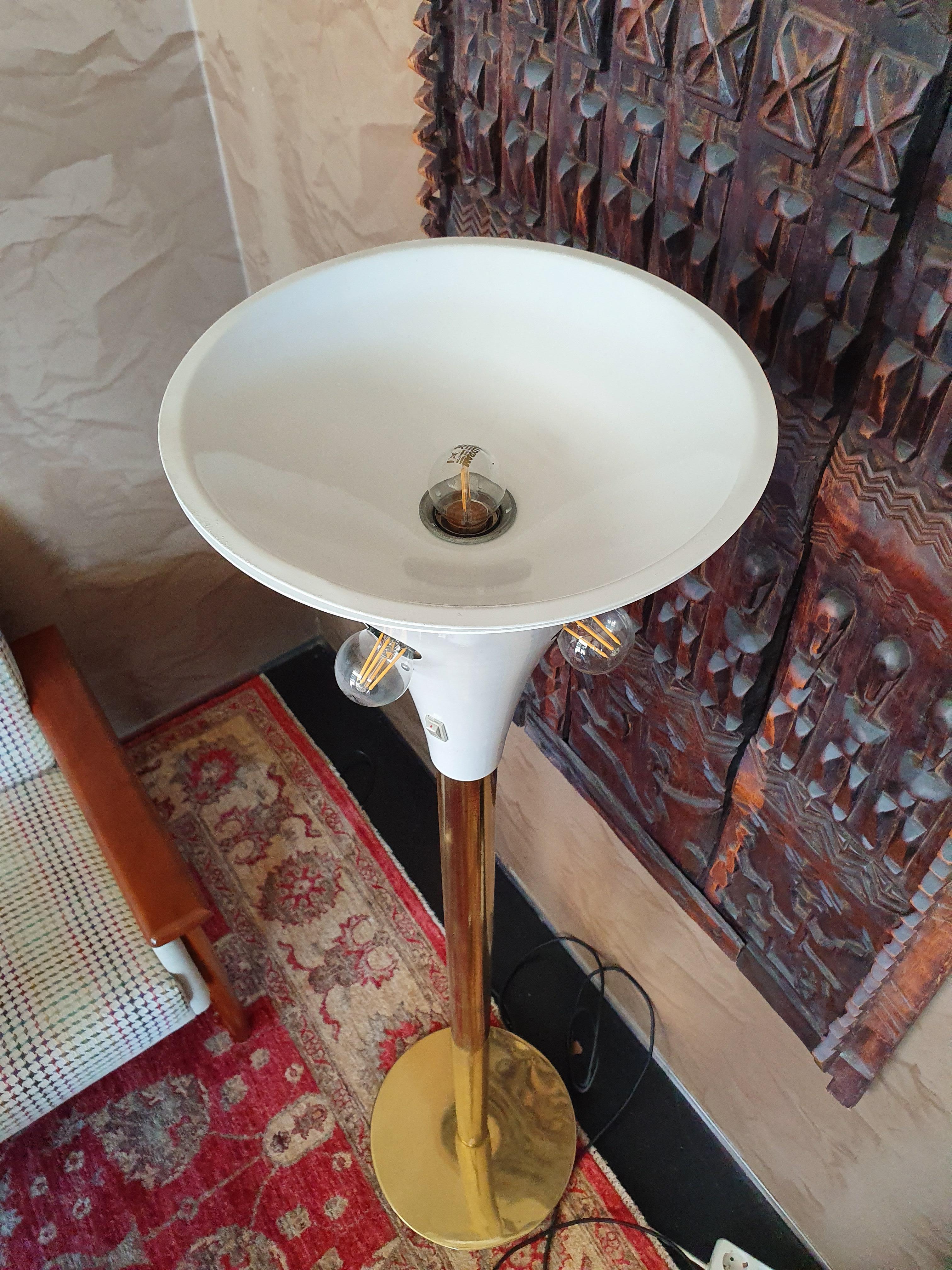 Mid-Century Modern White and Brass Floor Lamp by Staff Leuchten, Germany, 1960s 9