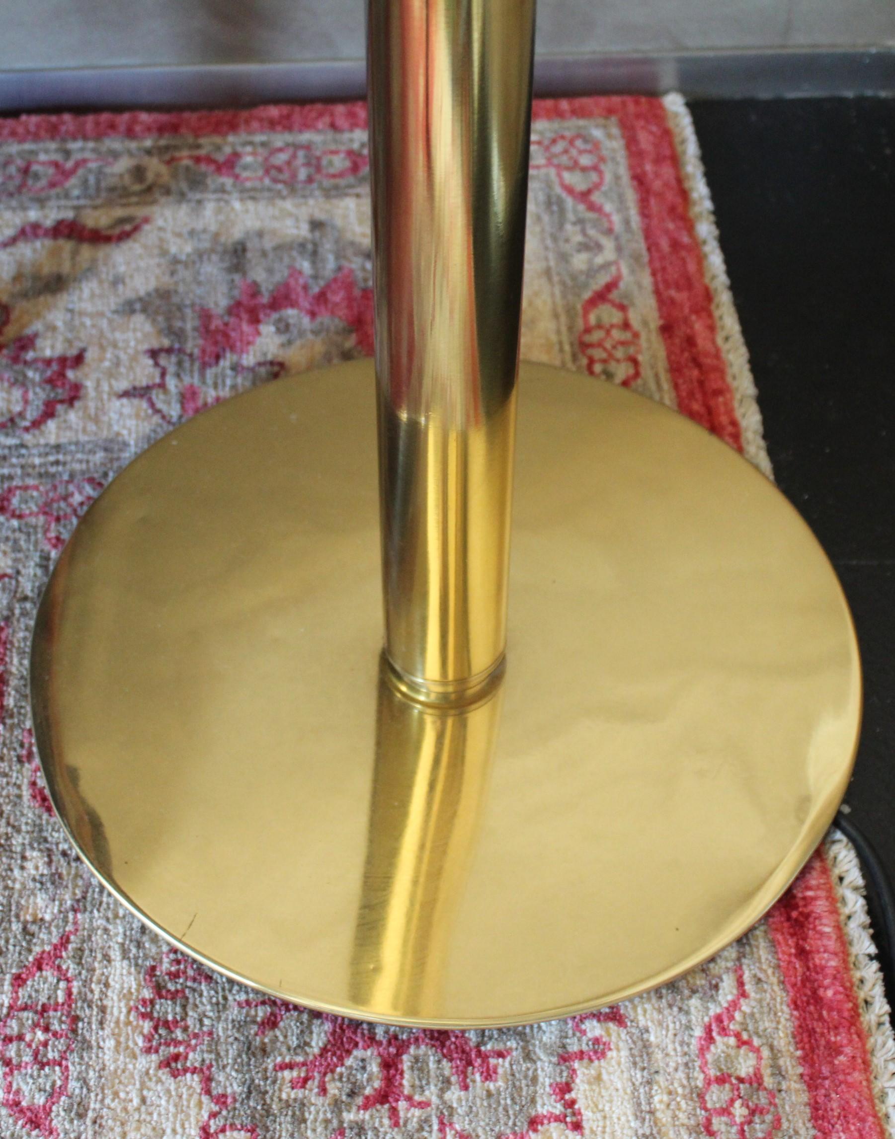 Mid-Century Modern White and Brass Floor Lamp by Staff Leuchten, Germany, 1960s (Polyester)