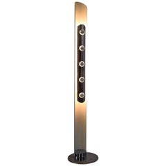 Mid-Century Modern White and Chrome Italian Floor Lamp by Tronconi