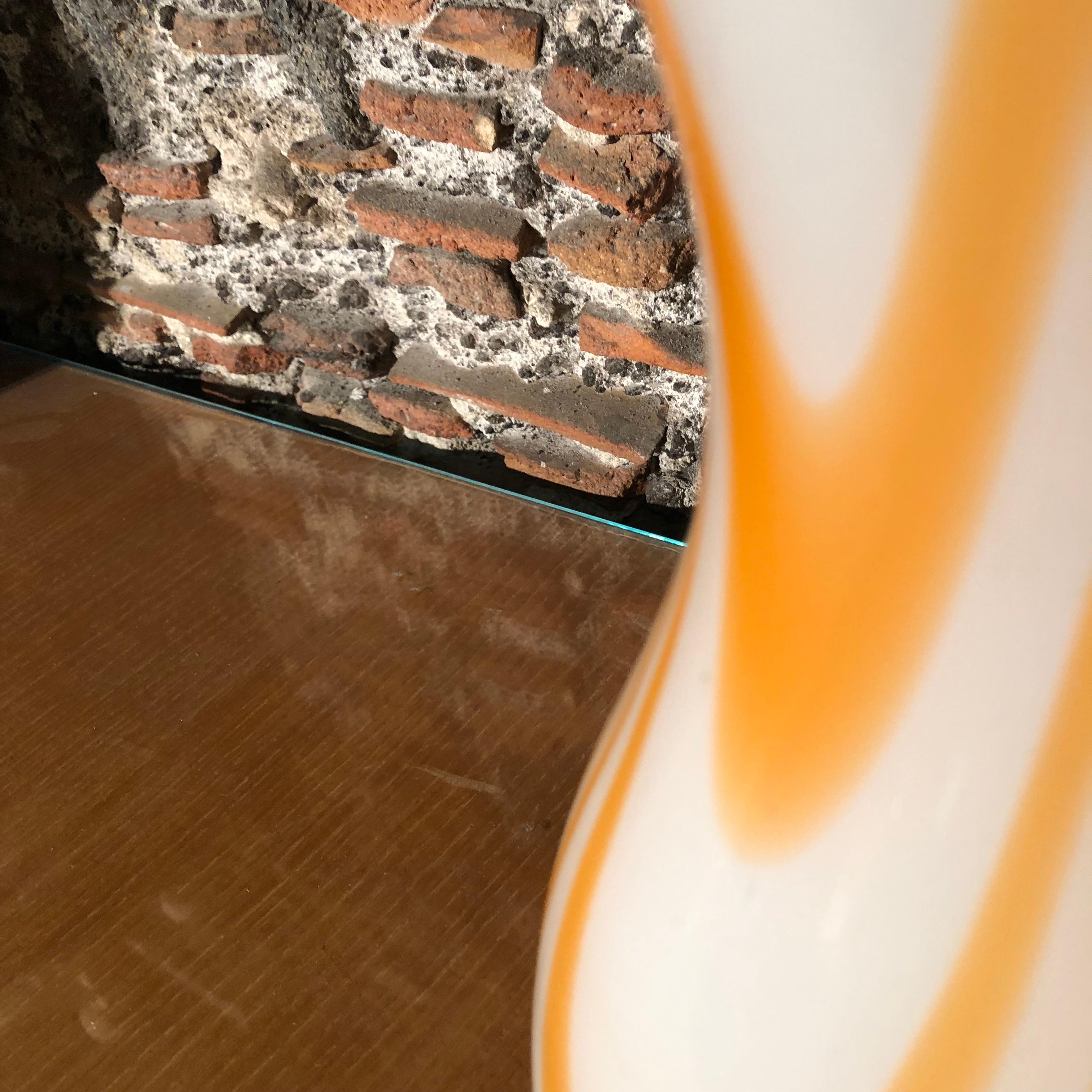 Mid-Century Modern White and Orange Opaline Murano Vase, 1970 2