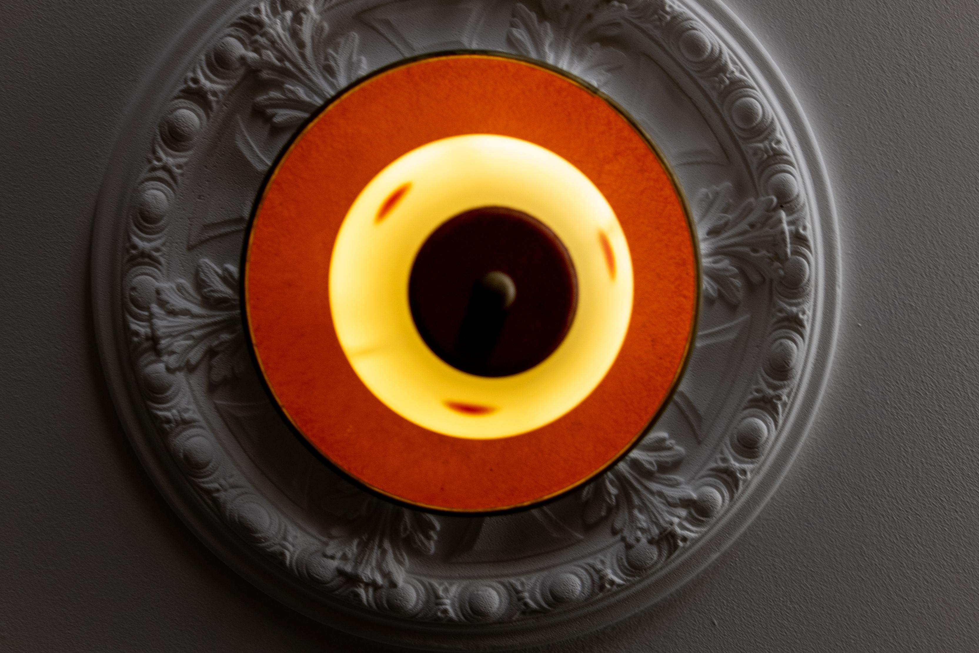 Farol colgante moderno de mediados de siglo con puntos blancos y rojos, Alemania, años 50 en Bueno estado para la venta en Barntrup, DE