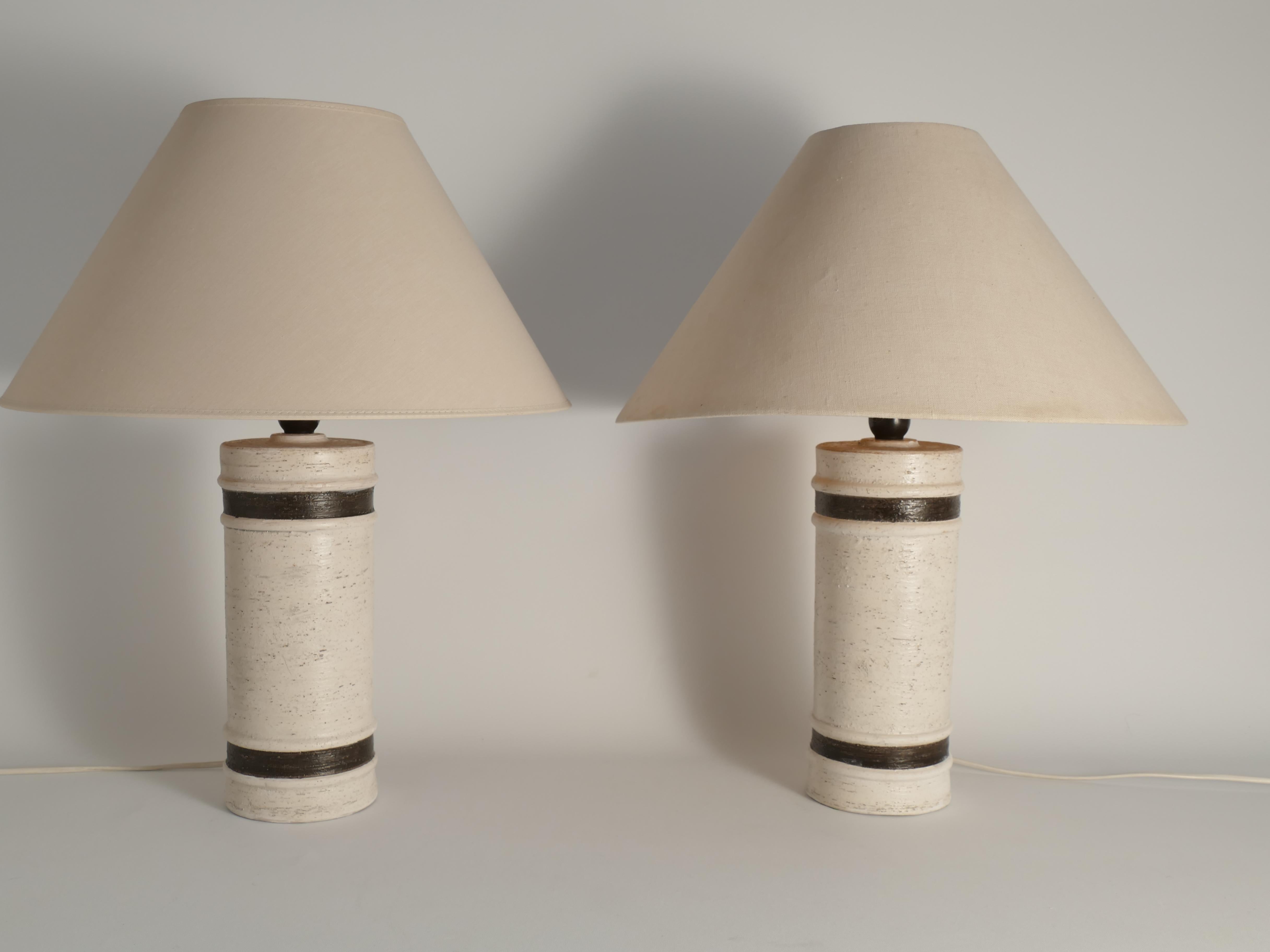 Lampes de table en céramique blanche et Brown de style Modernity par Bitossi pour Bergboms en vente 3