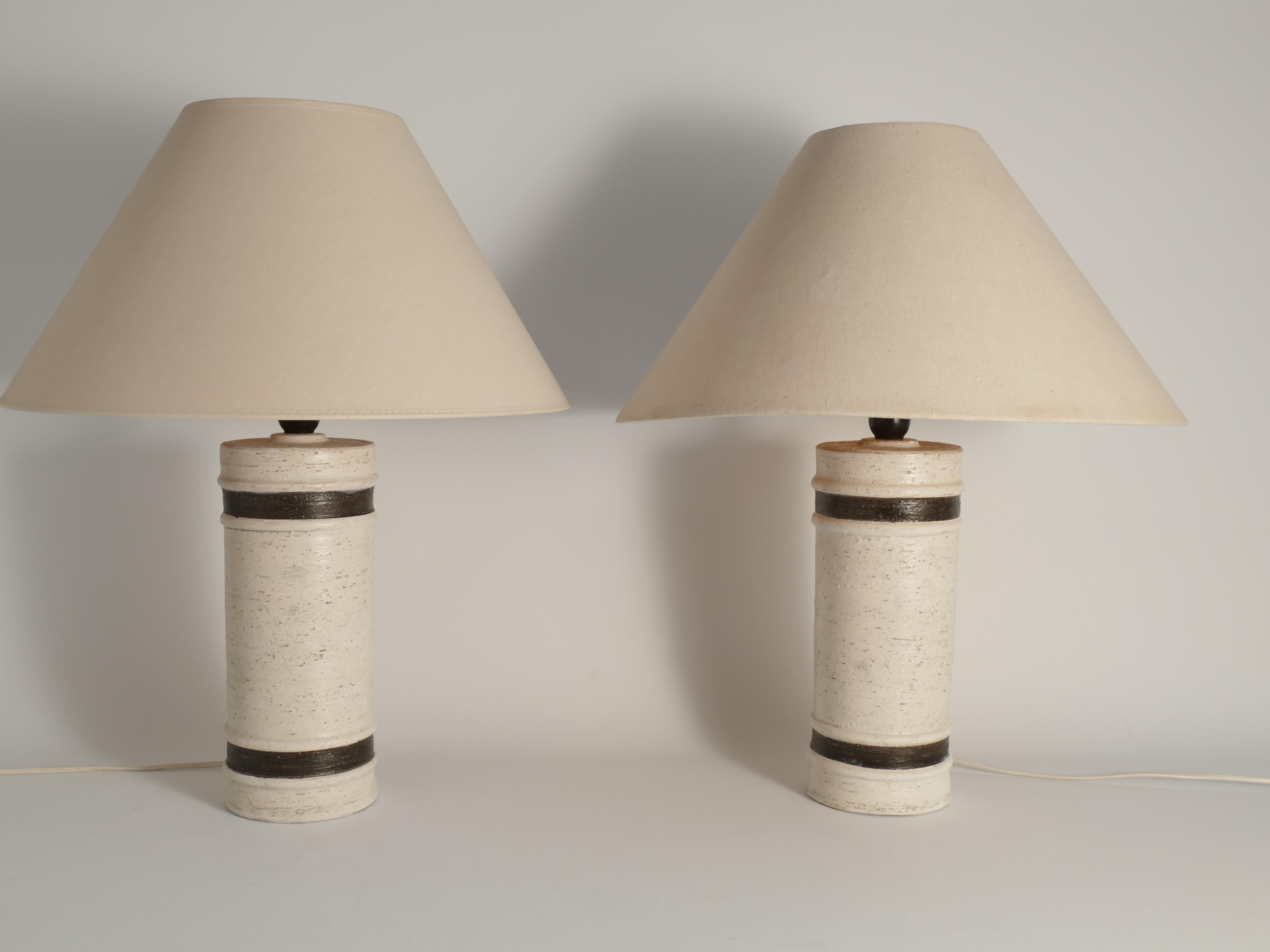 Lampes de table en céramique blanche et Brown de style Modernity par Bitossi pour Bergboms en vente 4