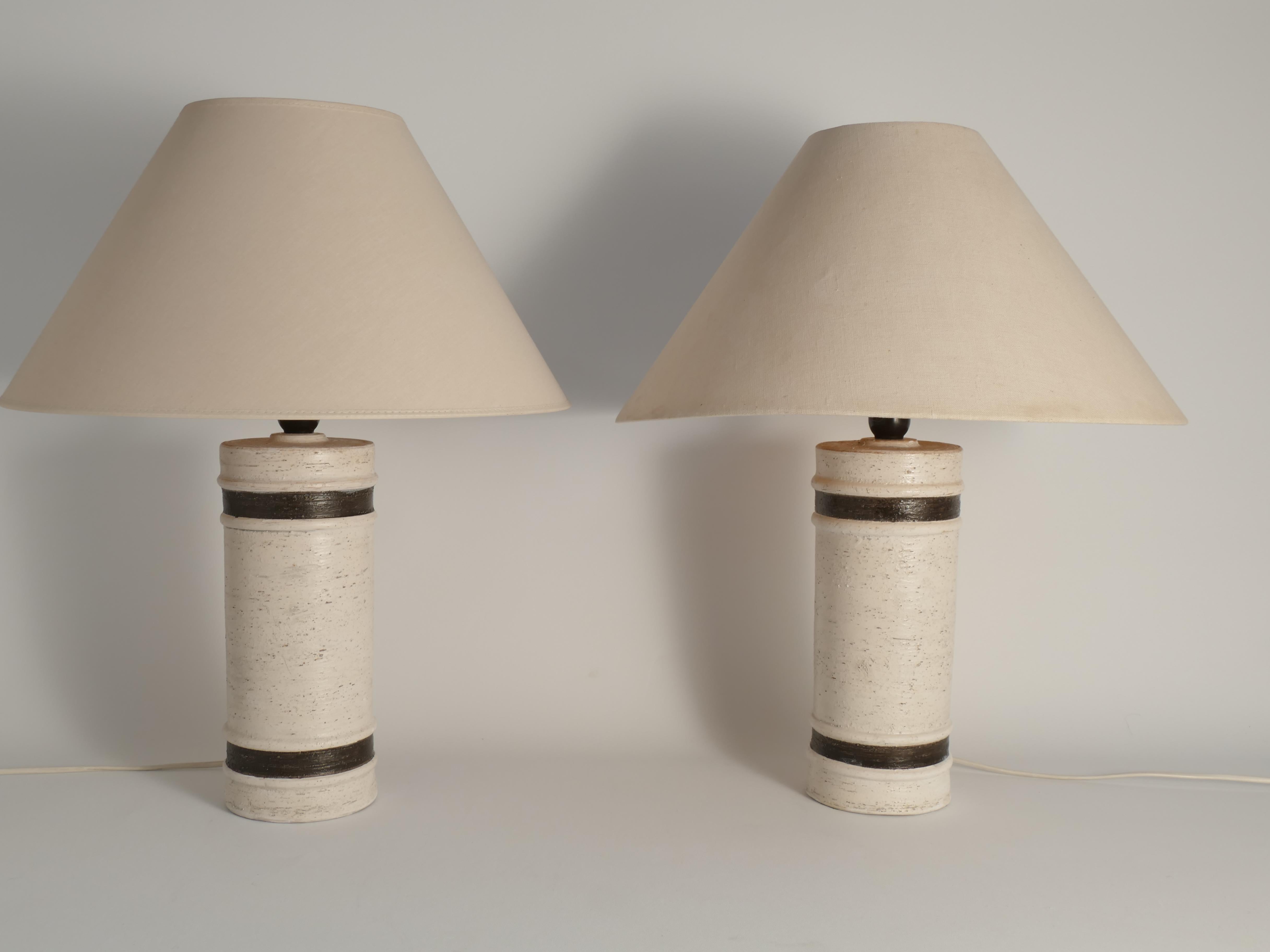 Lampes de table en céramique blanche et Brown de style Modernity par Bitossi pour Bergboms en vente 5