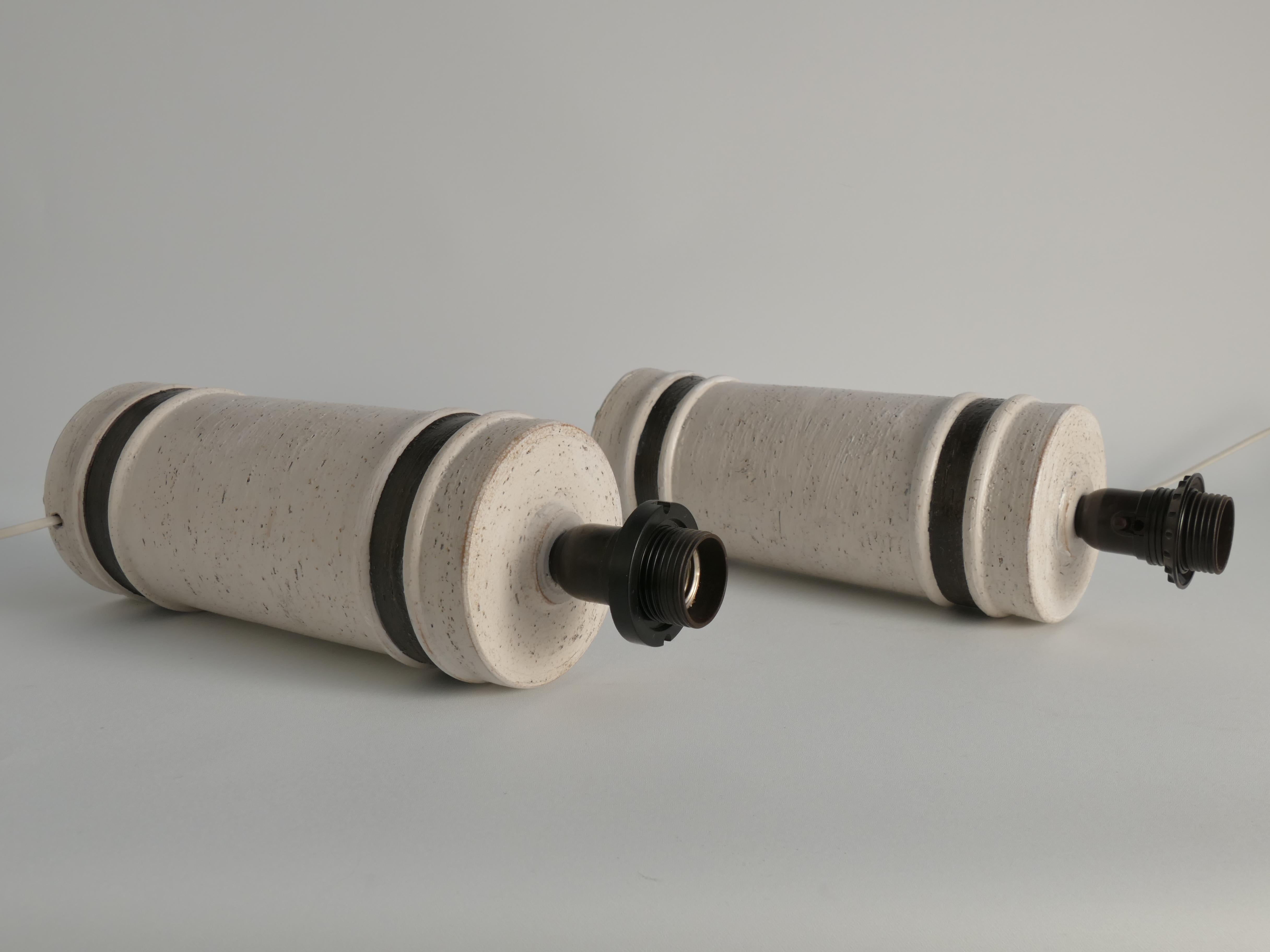 Lampes de table en céramique blanche et Brown de style Modernity par Bitossi pour Bergboms en vente 9