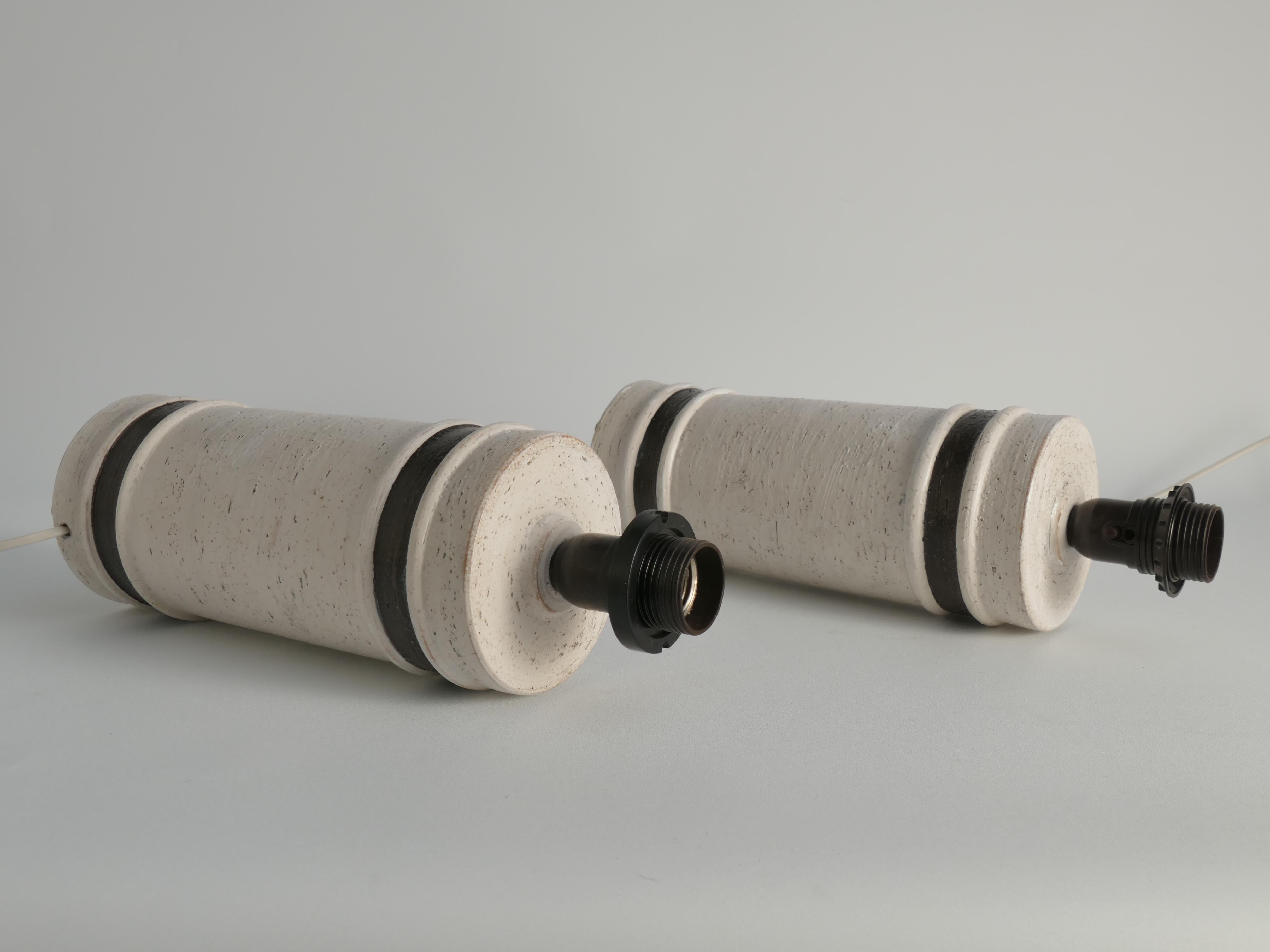 Lampes de table en céramique blanche et Brown de style Modernity par Bitossi pour Bergboms en vente 10