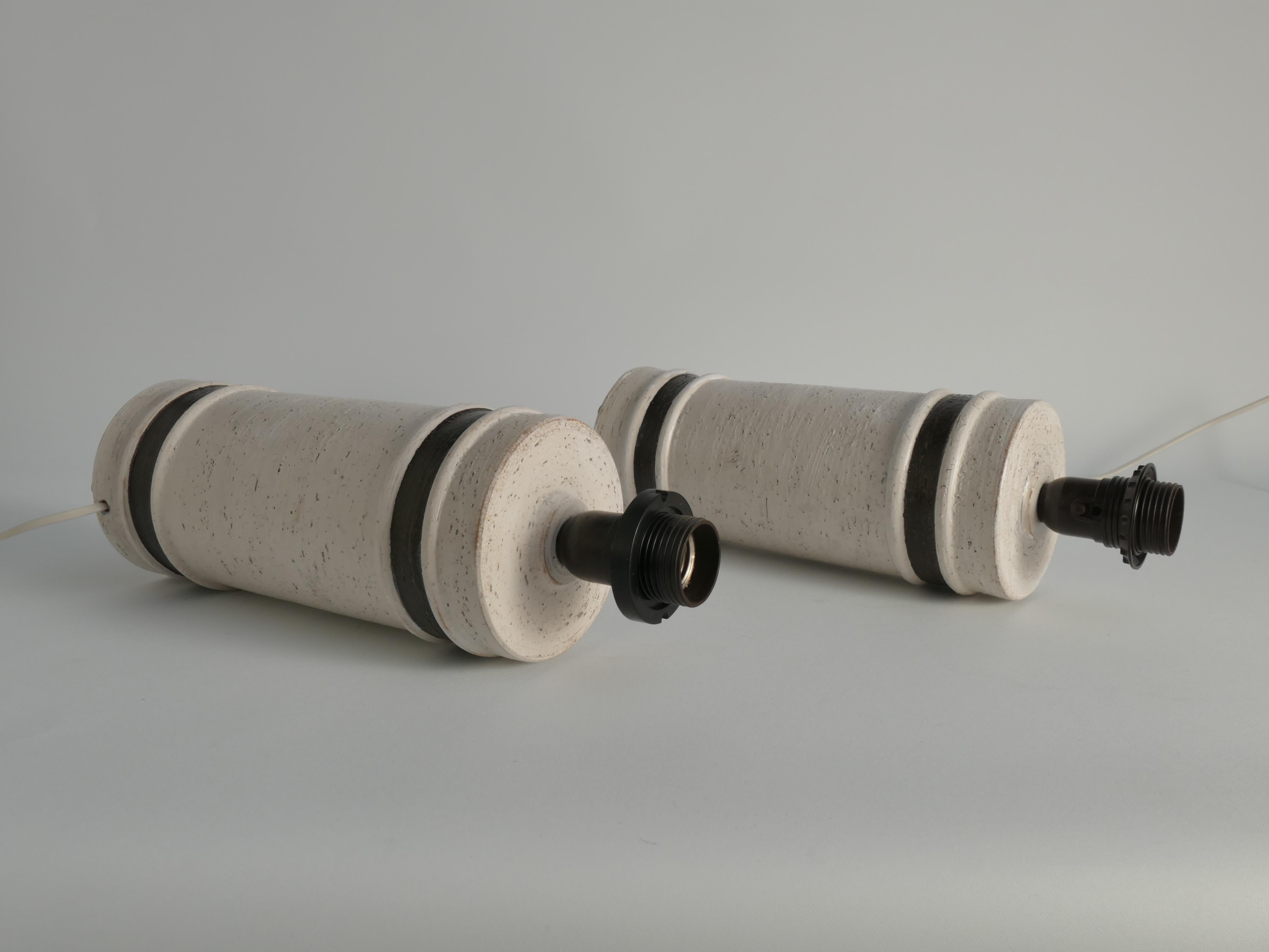 Lampes de table en céramique blanche et Brown de style Modernity par Bitossi pour Bergboms en vente 11