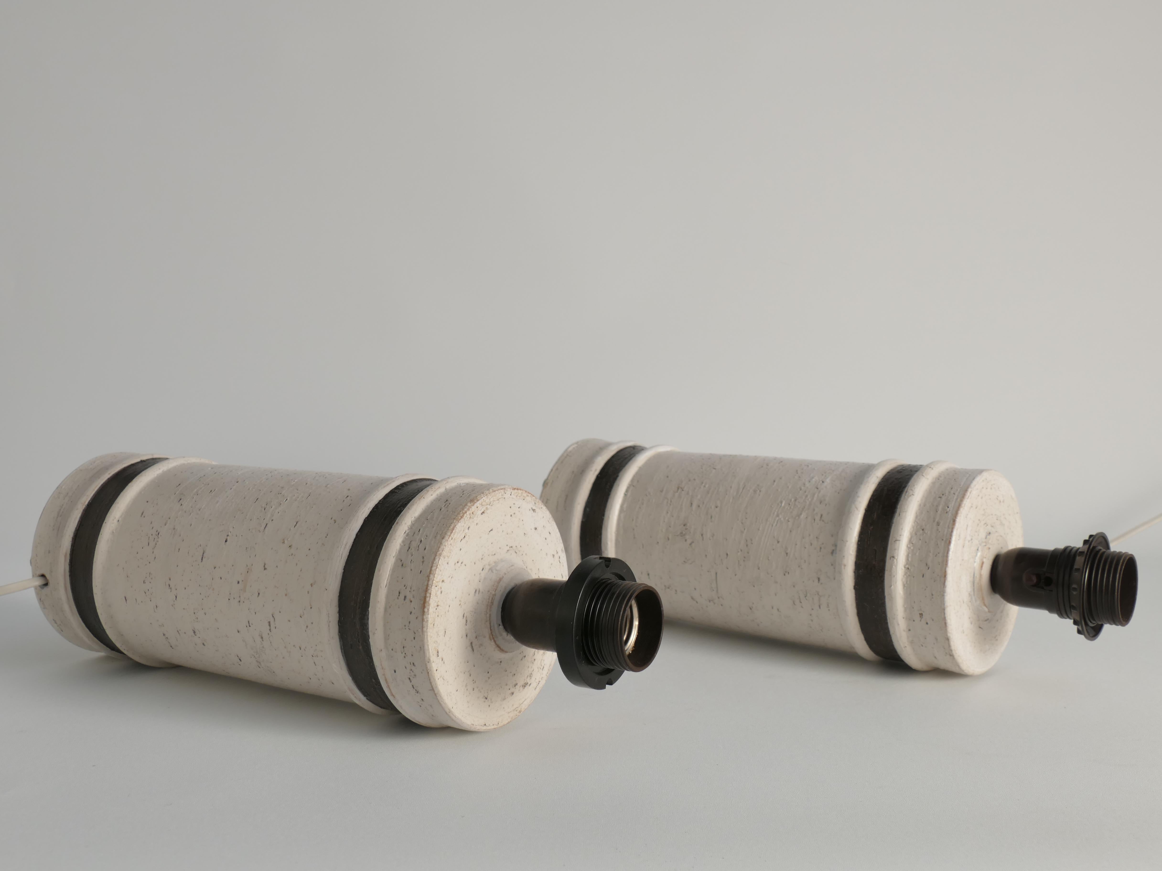Lampes de table en céramique blanche et Brown de style Modernity par Bitossi pour Bergboms en vente 12