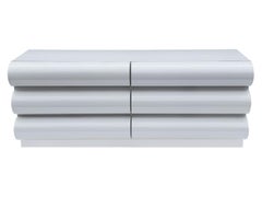 Mid Century Modern White Bubble Front Dresser or Credenza after Karl Springer