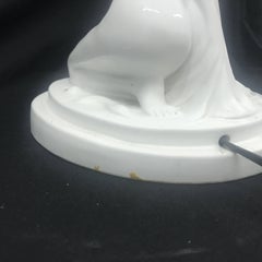 Mid-Century Modern White Ceramic Italian Table Lamp, circa 1950