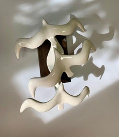 Mid-Century Modern White Ceramic Seagulls