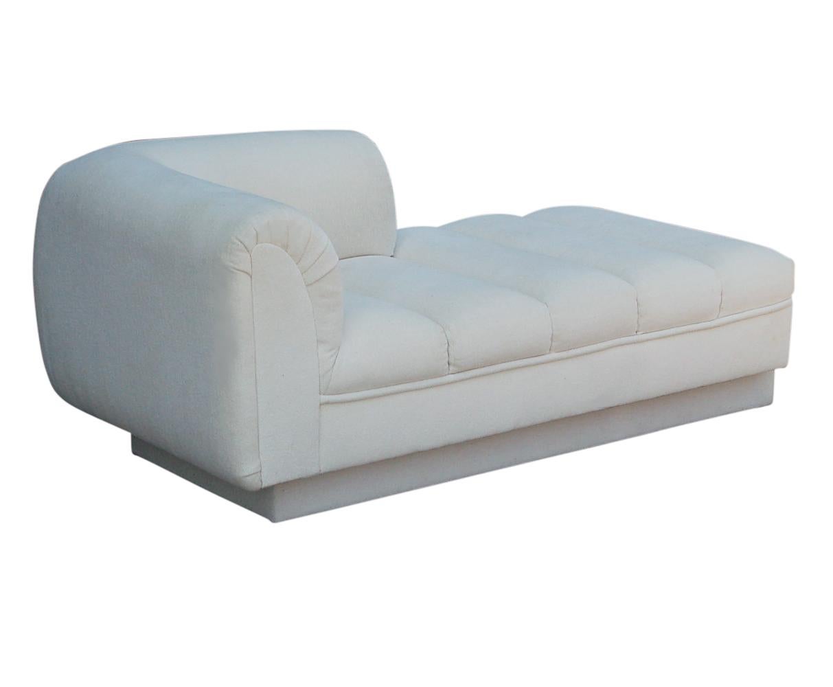 modern white chaise lounge